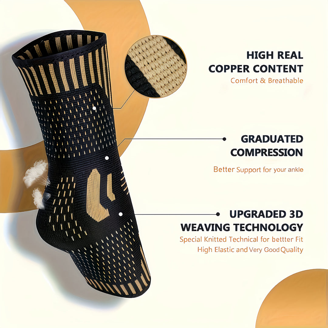 Copper Compression Ankle Support Sleeves
