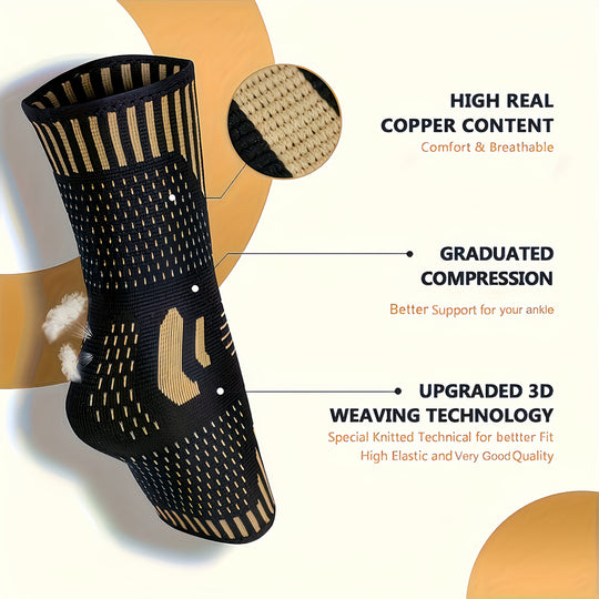 Copper Compression Ankle Support Sleeves