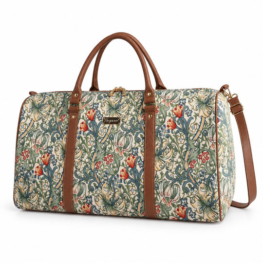 Golden Lily Floral Travel Holdall Duffel Bag