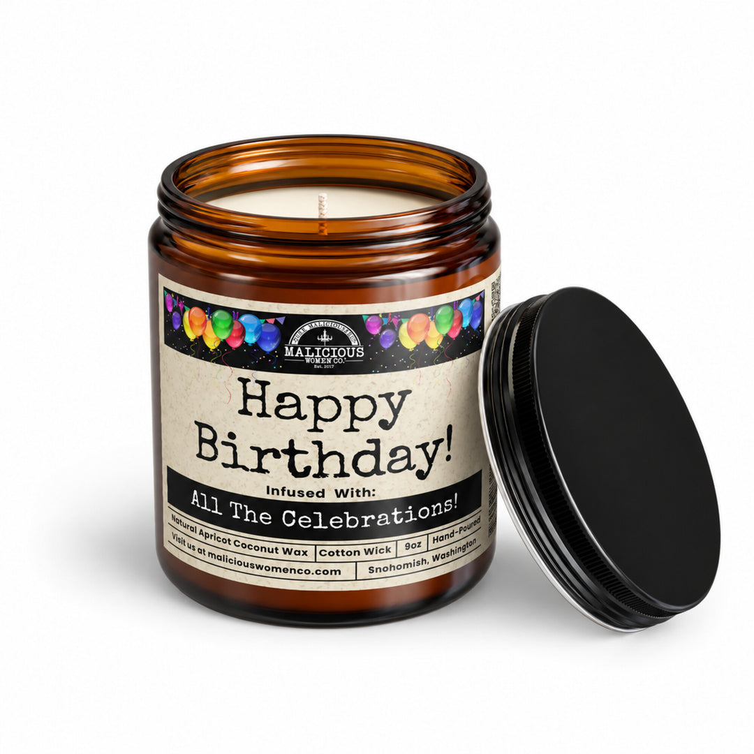 Happy Birthday 9 oz Cranberry Woods Candle