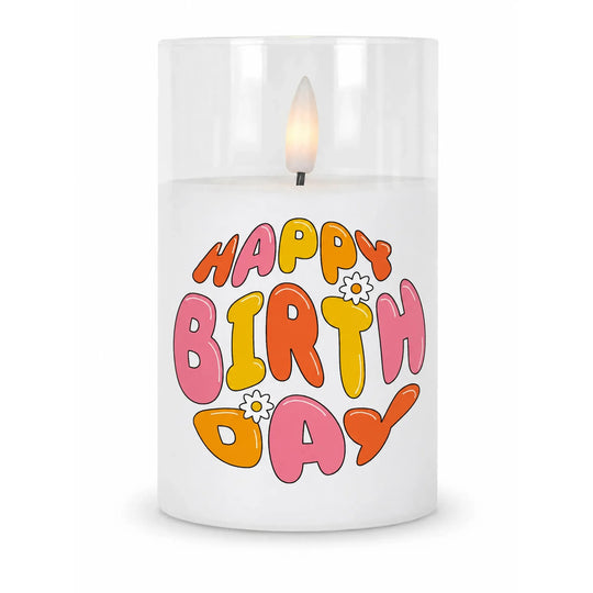 Happy Birthday Flameless Candle With Remote