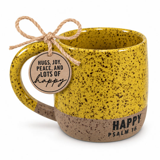 18 oz Speckled Happy Psalm 16 Ceramic Mug