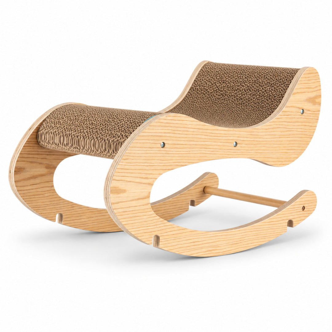 Wooden Rocking Cat Lounger &amp; Scratcher