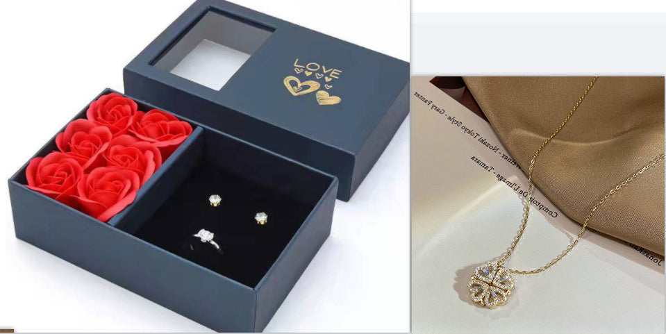 4-in-1 Magnetic Heart Clover Pendant Necklace
