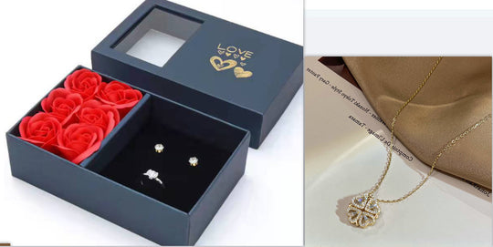 4-in-1 Magnetic Heart Clover Pendant Necklace