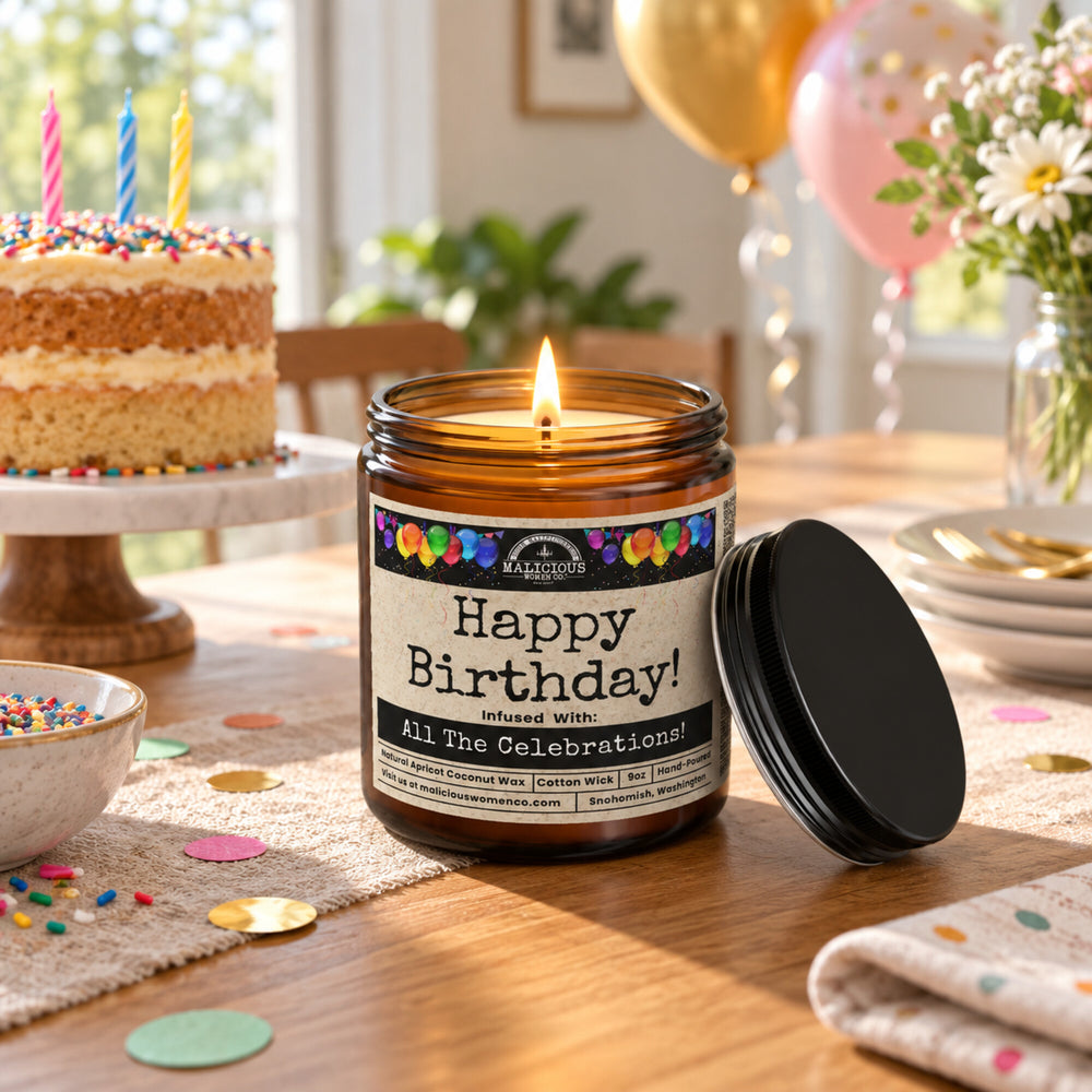 Happy Birthday 9 oz Cranberry Woods Candle