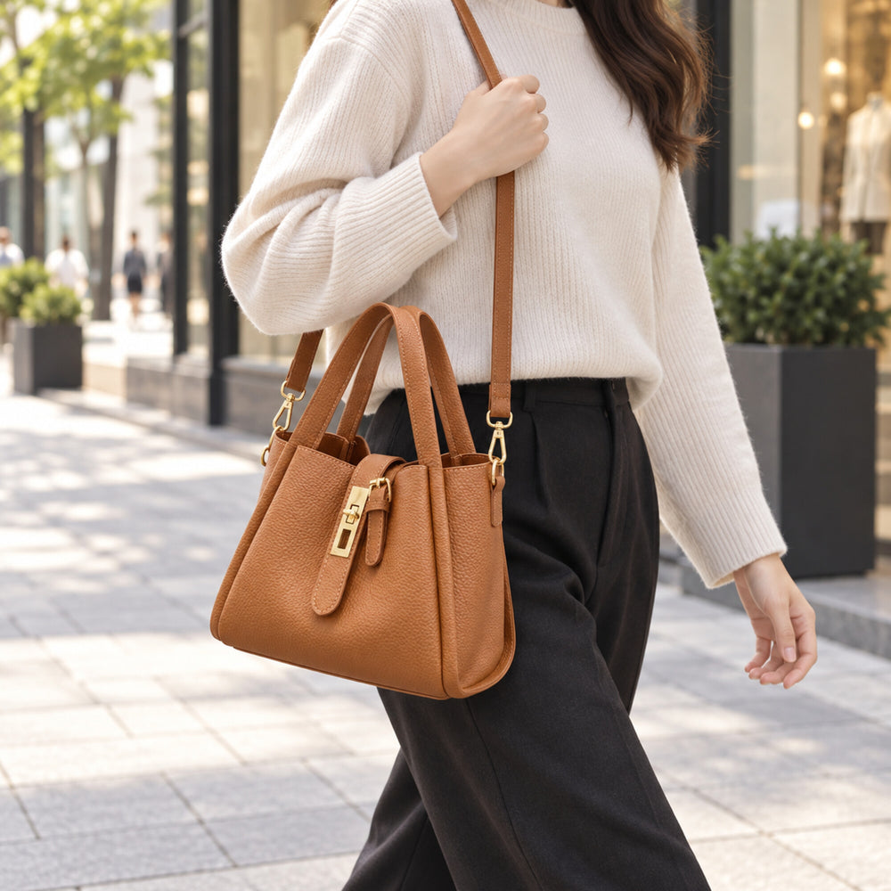 Women’s Faux Leather Bucket Crossbody Bag