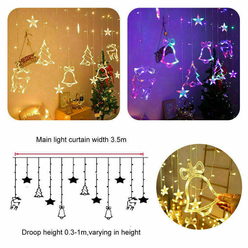 LED Star Curtain String Lights