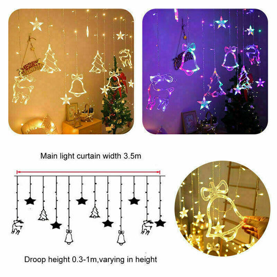 LED Star Curtain String Lights