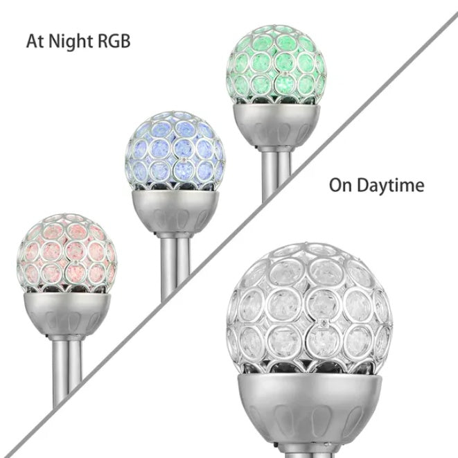 3-Pack IP44 RGB Solar Garden Ball Lights
