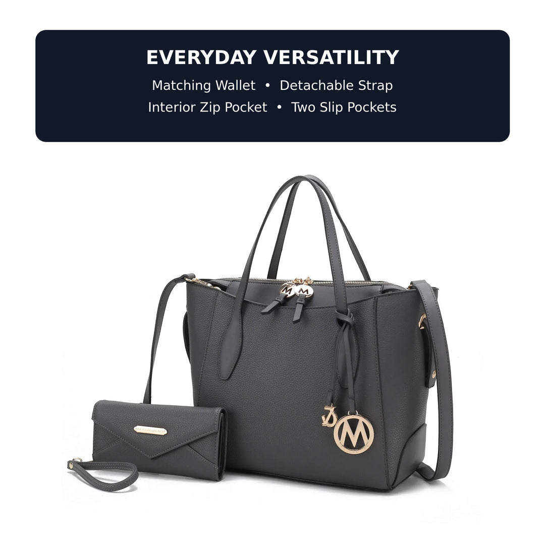 Bruna Vegan Leather Tote Bag with Wallet