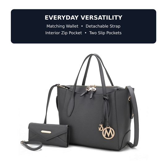 Bruna Vegan Leather Tote Bag with Wallet