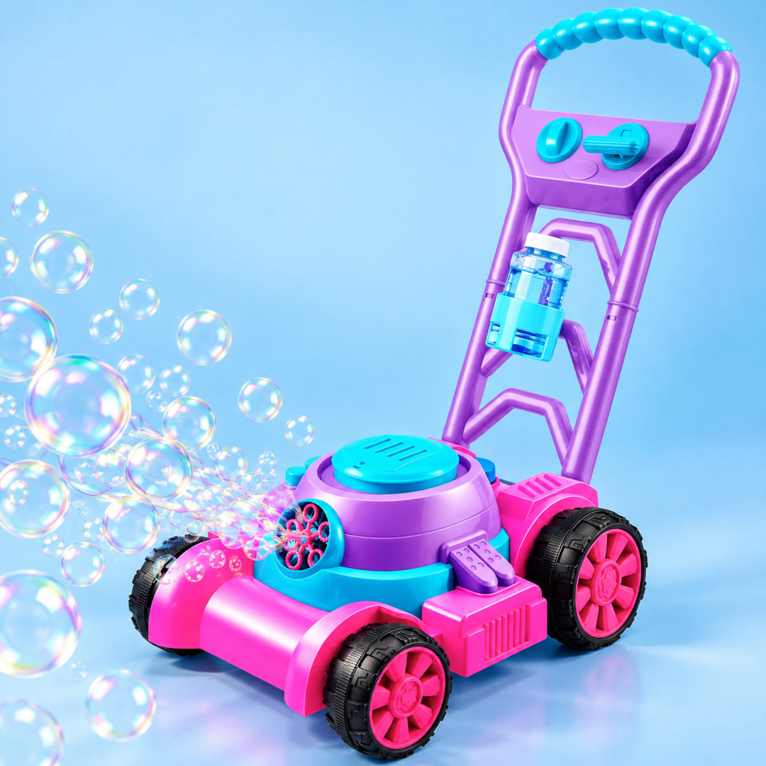 Pink Bubble Lawn Mower Toy for Kids