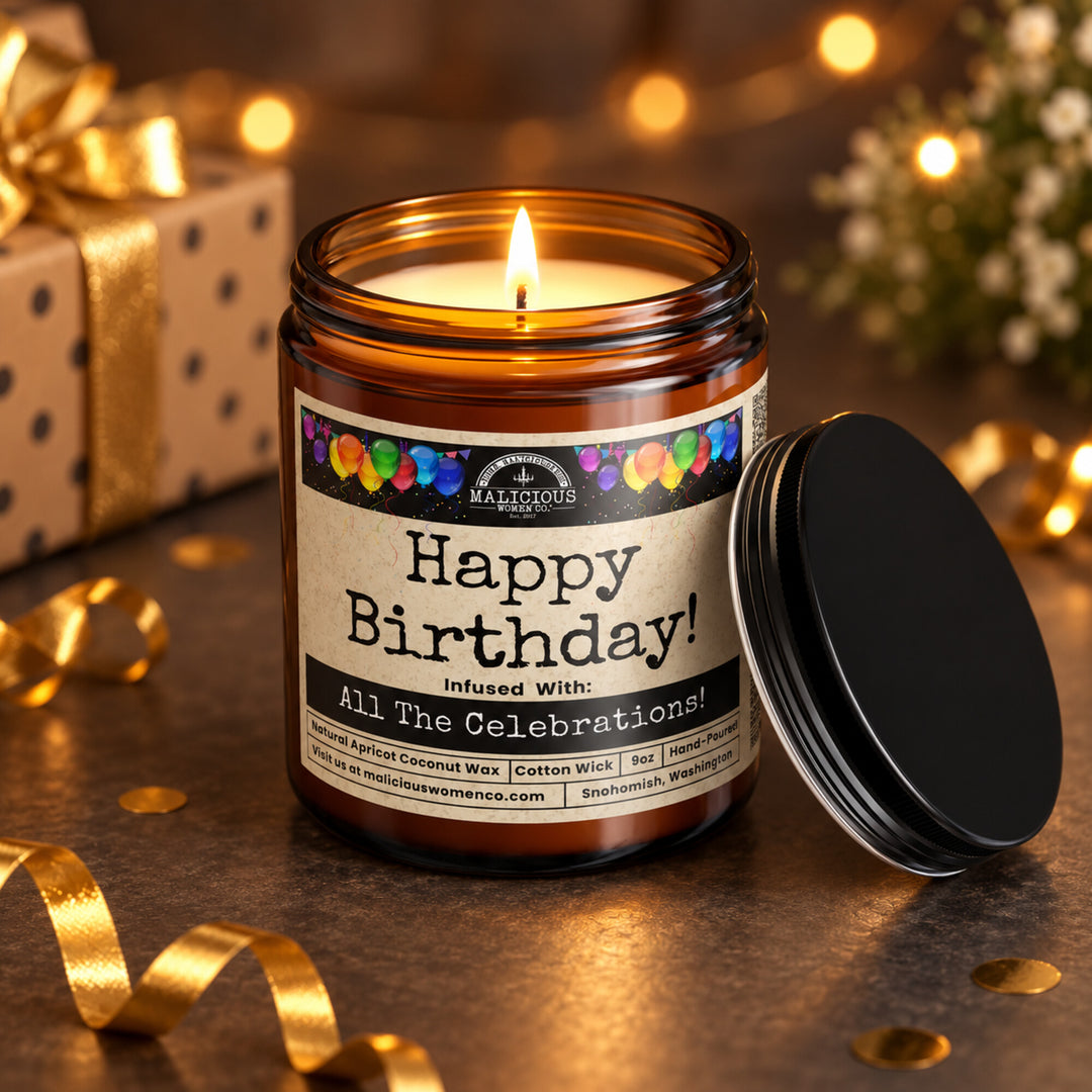Happy Birthday 9 oz Cranberry Woods Candle