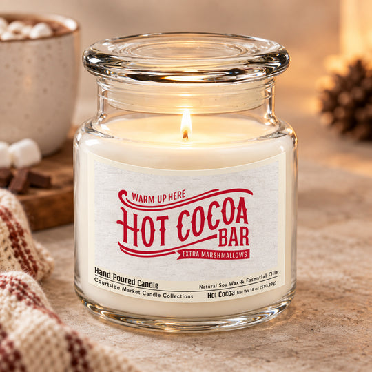 Hot Cocoa Bar 18 oz Soy Wax Jar Candle