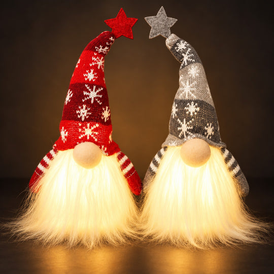 Lighted Christmas Gnome Set of 2