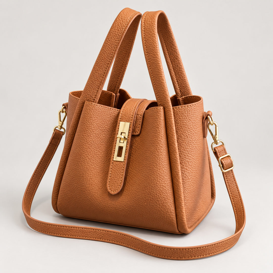 Women’s Faux Leather Bucket Crossbody Bag
