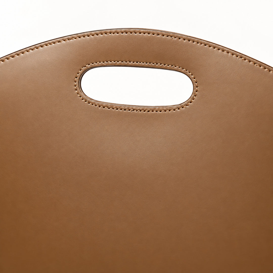 Brown Cutout Handle Document Bag