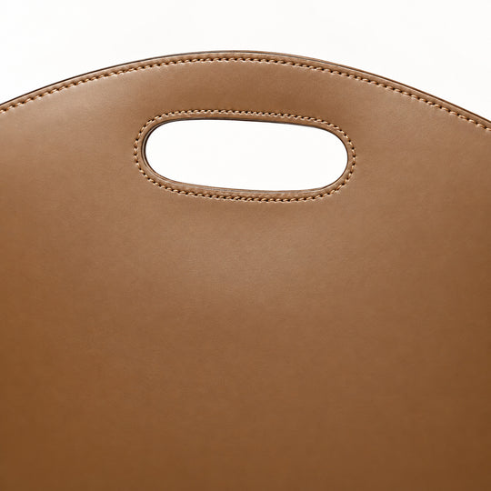 Brown Cutout Handle Document Bag