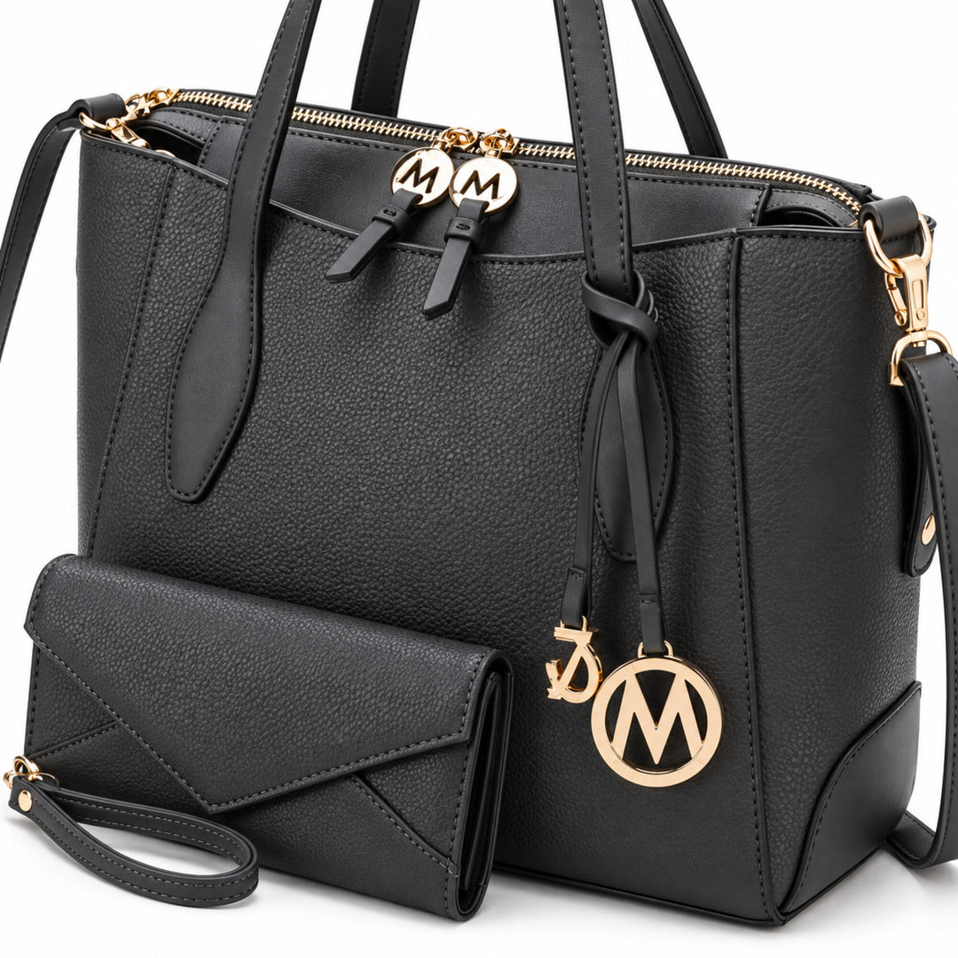Bruna Vegan Leather Tote Bag with Wallet