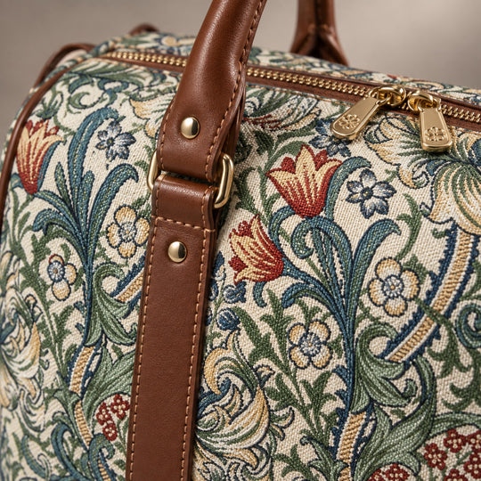Golden Lily Floral Travel Holdall Duffel Bag