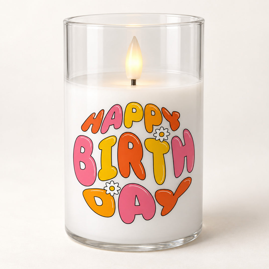 Happy Birthday Flameless Candle With Remote
