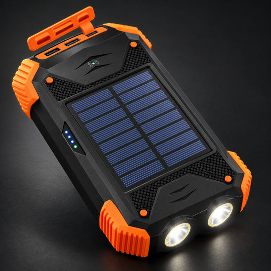 10,000mAh Solar Wireless Power Bank with Flashlight