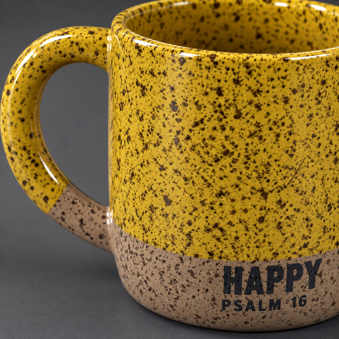 18 oz Speckled Happy Psalm 16 Ceramic Mug