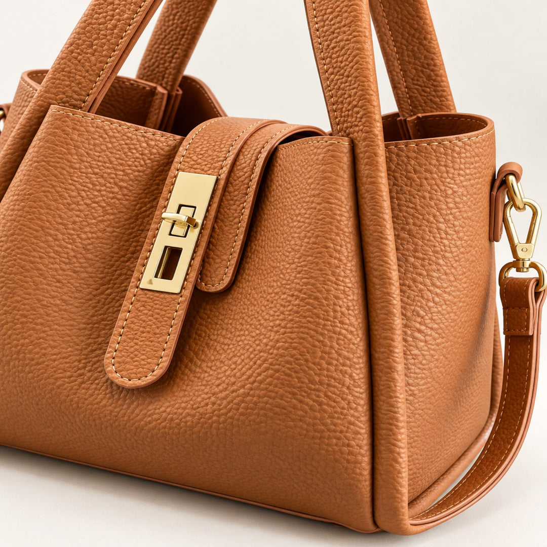 Women’s Faux Leather Bucket Crossbody Bag