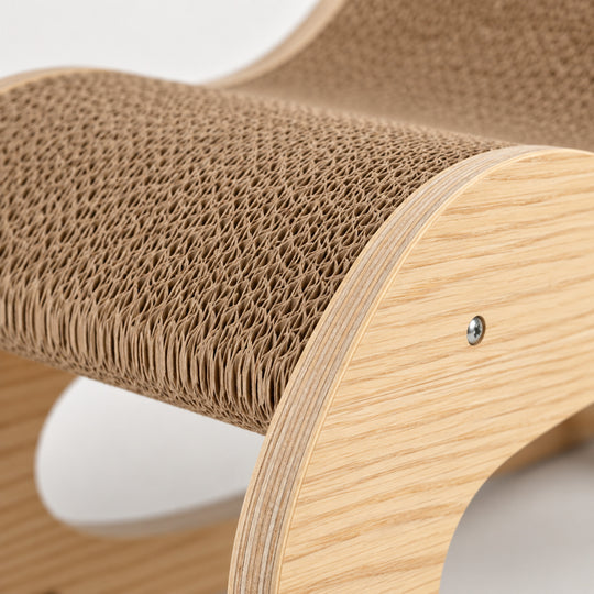 Wooden Rocking Cat Lounger &amp; Scratcher