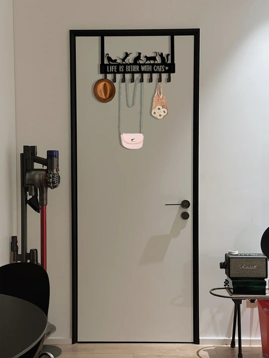 Over-the-Door Cat Organizer with 8 Hooks