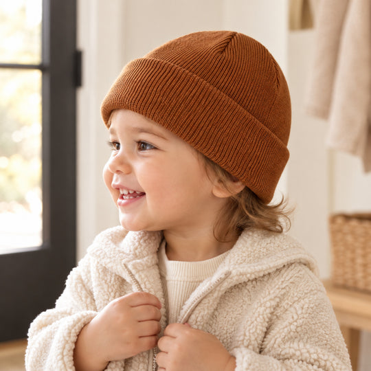 4-Piece Baby Knit Cuffed Beanie Set