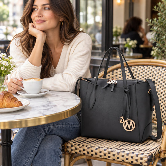 Bruna Vegan Leather Tote Bag with Wallet