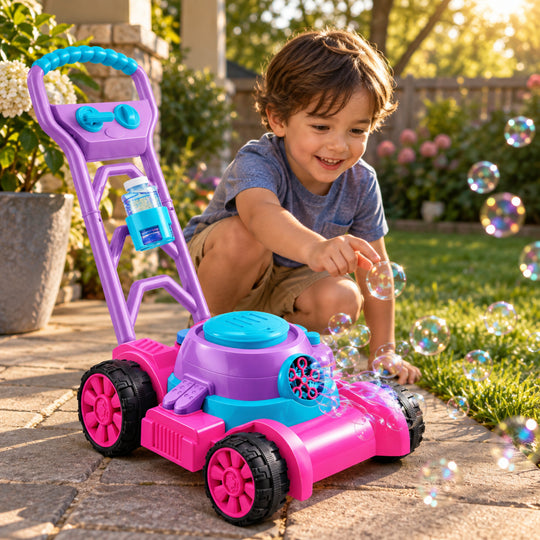 Pink Bubble Lawn Mower Toy for Kids