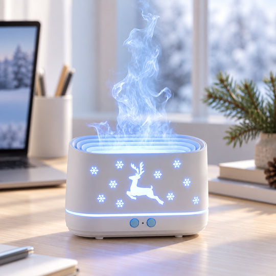 Christmas Reindeer Flame-Effect Aroma Diffuser