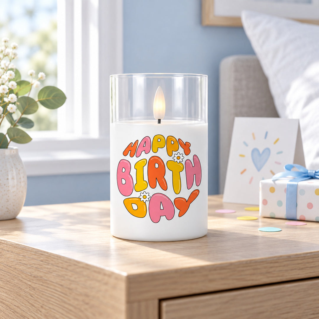 Happy Birthday Flameless Candle With Remote