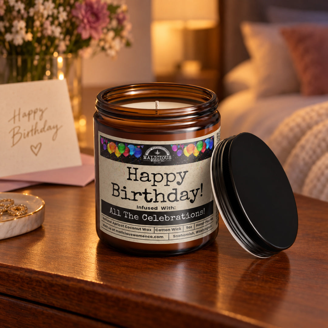 Happy Birthday 9 oz Cranberry Woods Candle