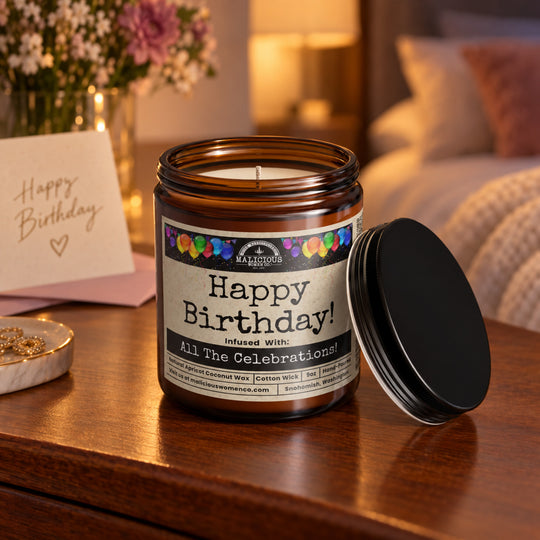 Happy Birthday 9 oz Cranberry Woods Candle