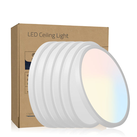 12 In. LED Flush Mount Ceiling Light Fixture - 2880 Lumens, Dimmable