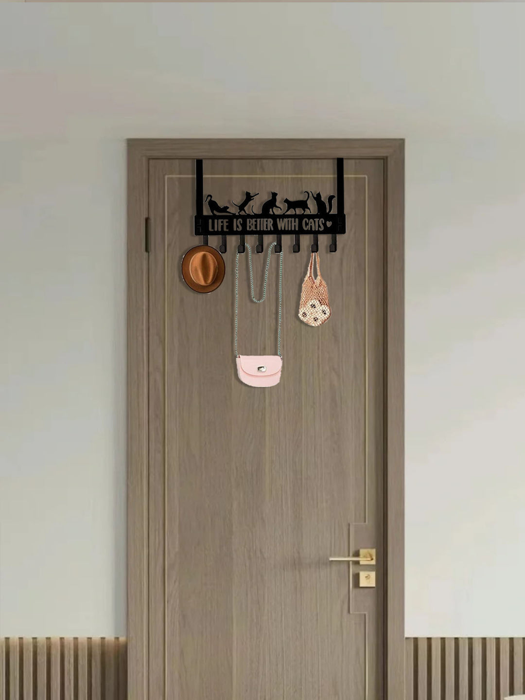 Over-the-Door Cat Organizer with 8 Hooks