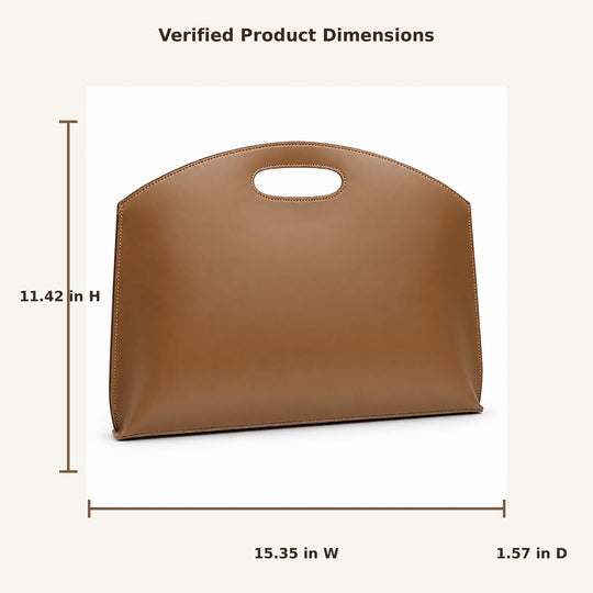 Brown Cutout Handle Document Bag