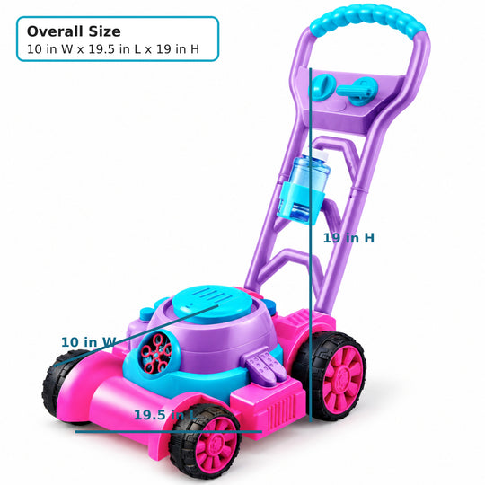 Pink Bubble Lawn Mower Toy for Kids