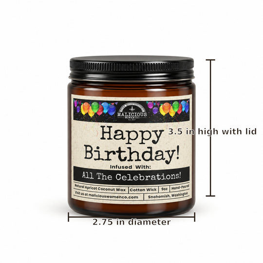 Happy Birthday 9 oz Cranberry Woods Candle