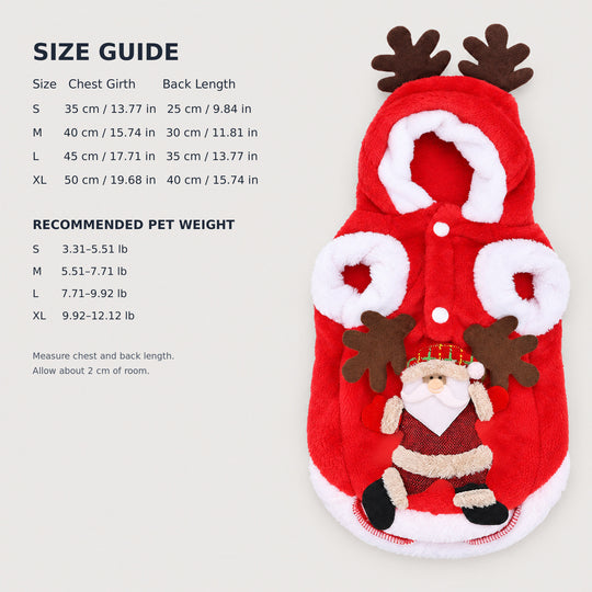 Santa Reindeer Christmas Pet Coat