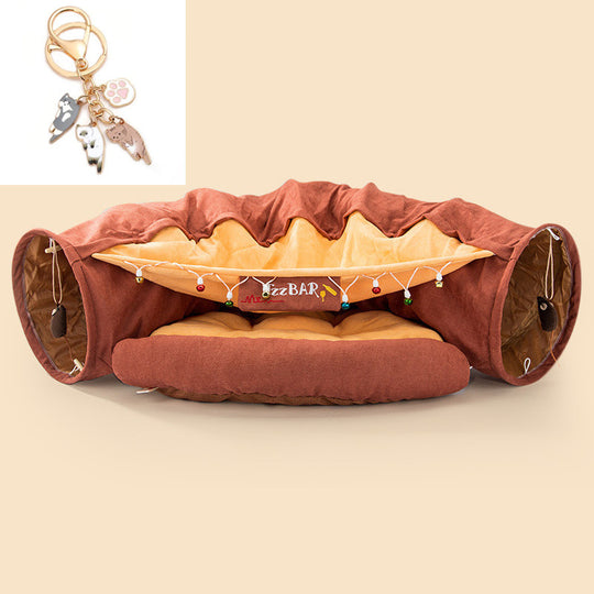 Cozy Collapsible Cat Tunnel Bed