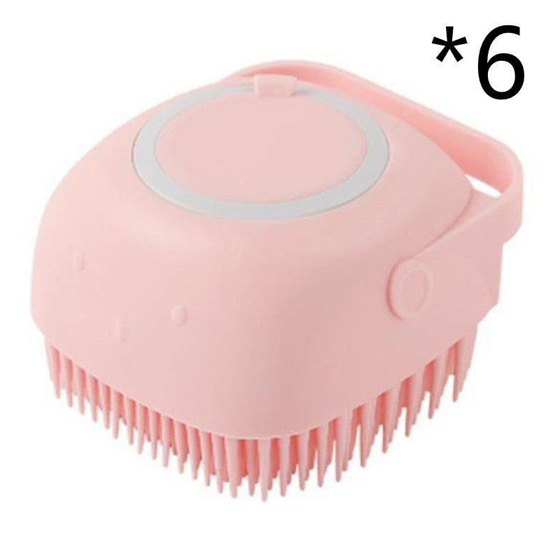 Pet Bath &amp; Massage Brush with Built-In Shampoo Dispenser