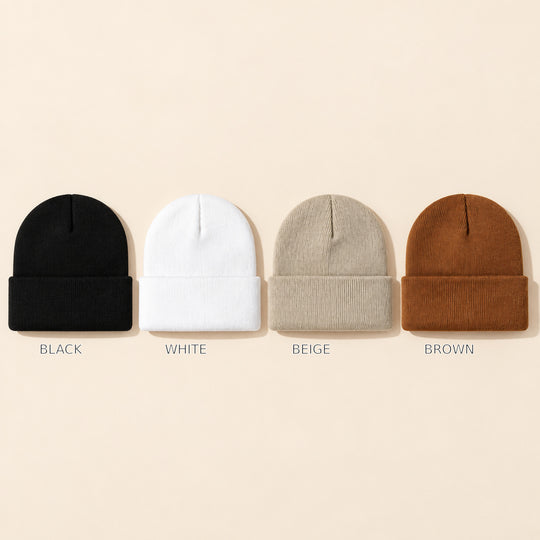 4-Piece Baby Knit Cuffed Beanie Set
