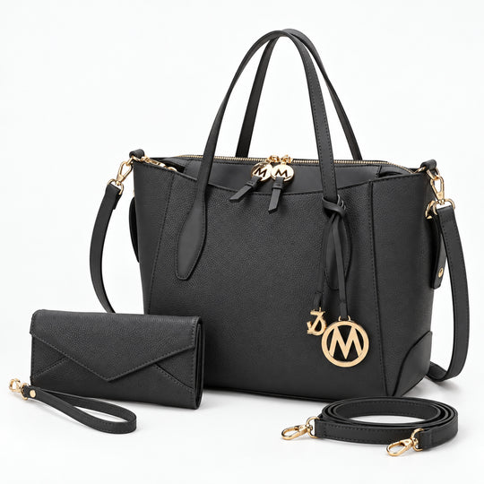 Bruna Vegan Leather Tote Bag with Wallet