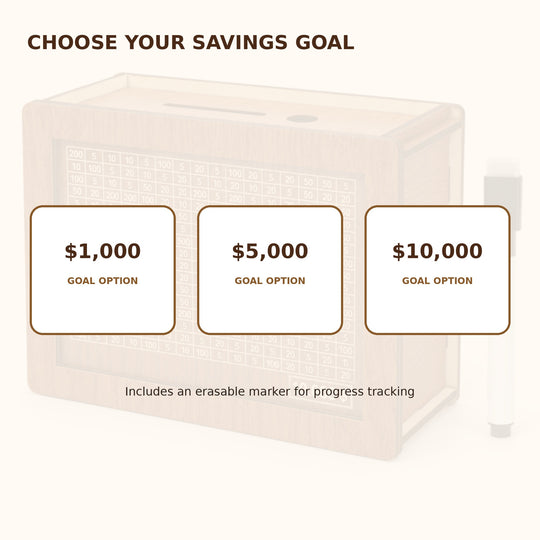 Wooden Savings Challenge Box