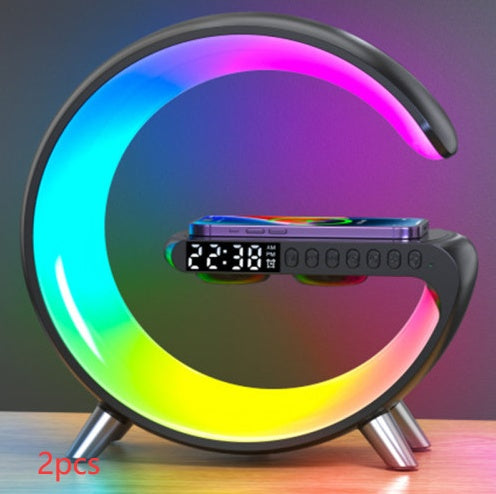 G-Shaped LED Lamp with Speaker &amp; Wireless Charger